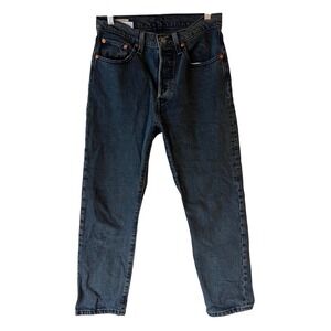 Levi's Premium 501‎ Red Label Big E Pants Button Fly Dark Wash Jeans Size 27x26